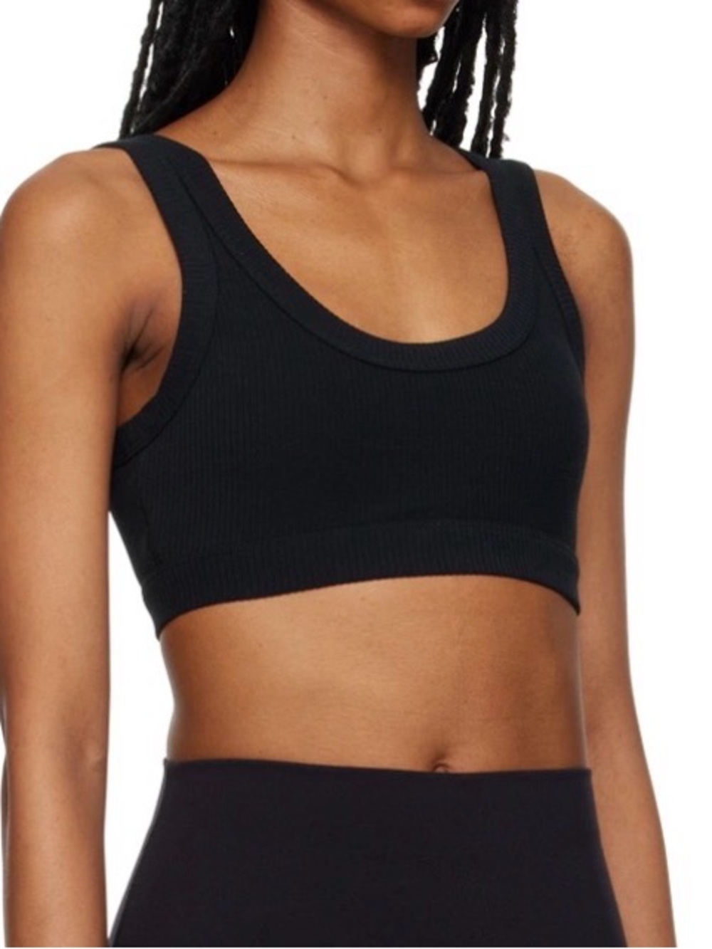 ALO Yoga Wellness Bra in Black - Ribbed Scoop Sports Bralette small